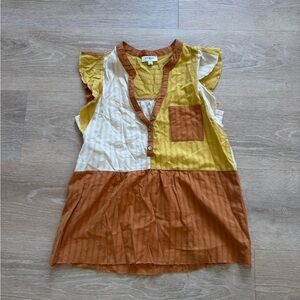 New Umgee Top Short Sleeve Colorblock
